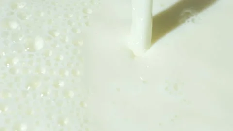 Lactose Free Milk Stream Flowing for Healthy Diet Wellness Content Stock Footage 328642431