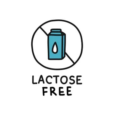 Lactose free symbol doodle icon, vector illustration Stock Illustration