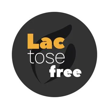 Lactose Free vector icon. Isolated circle label, symbol for food, product Stock Illustration