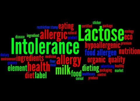 Lactose intolerance, word cloud concept Stock Illustration