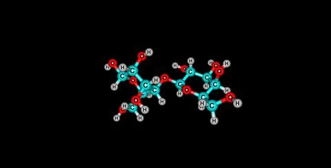 Lactose molecular structure isolated on black Stock Illustration