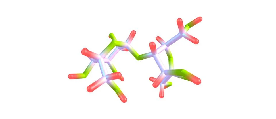 Lactulose molecular structure isolated on white Stock Illustration