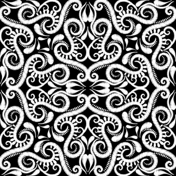 Lacy arabesque seamless pattern. Tapestry textured vector background. Repeat  Illustrazione stock