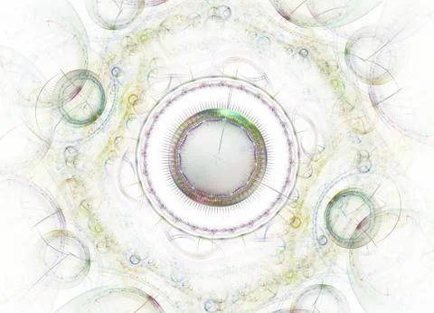 Lacy colorful clockwork pattern. Digital fractal art design. Stock Illustration