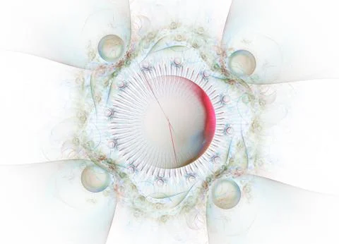 Lacy colorful clockwork pattern. Digital fractal art design. イラスト素材