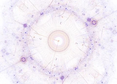 Lacy colorful clockwork pattern. Digital fractal art design. Stock Illustration