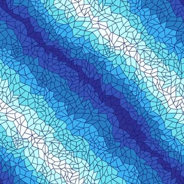 Lacy geometric seamless pattern in blue and white Stock Illustration