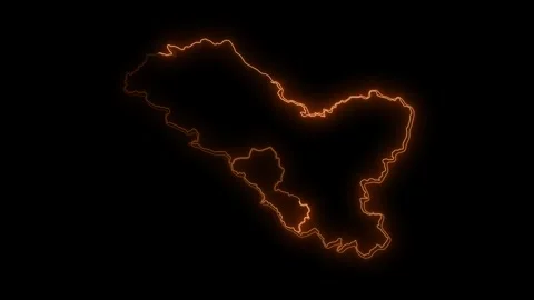 Ladakh Neon Map with Districts Glowing Neon Outline India Animation 4K Stock-Footage 330998619
