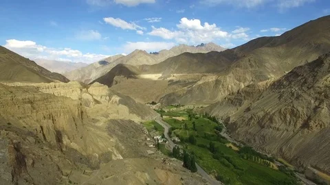 Ladakh Valley aerial view Stock Footage