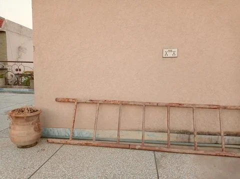 Ladder against the wall Foto stock