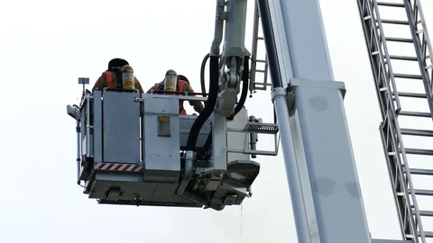 Ladder in the air with smoke Stock Footage 114649183