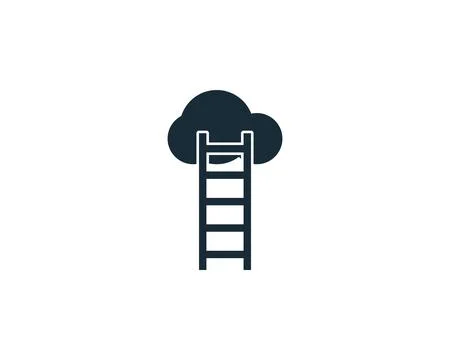 Ladder and Cloud Icon Vector Logo Template Illustration Design Stock Illustration
