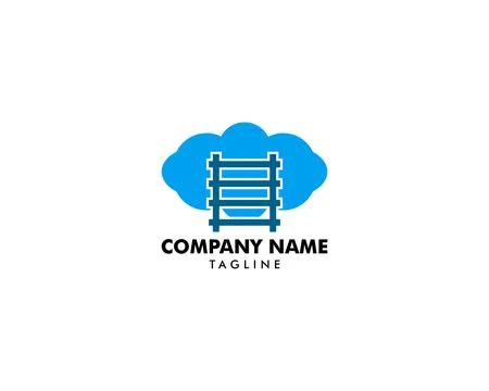 Ladder and Cloud Icon Vector Logo Template Stock Illustration