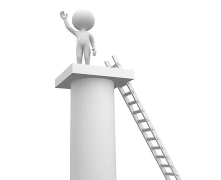 Ladder and a column. Stock Illustration