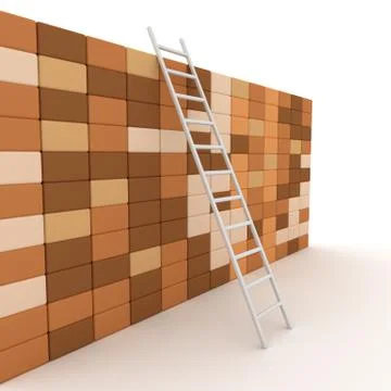Ladder and wall Stock-Illustration