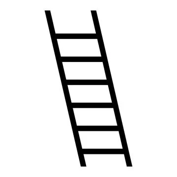 Ladder black vector icon on white background Stock Illustration