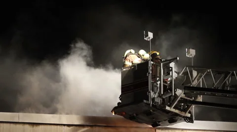 Ladder Bucket at Fire Video stock 45650441