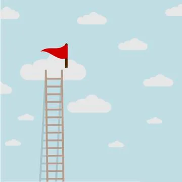 Ladder Clouds Flag Stock Illustration