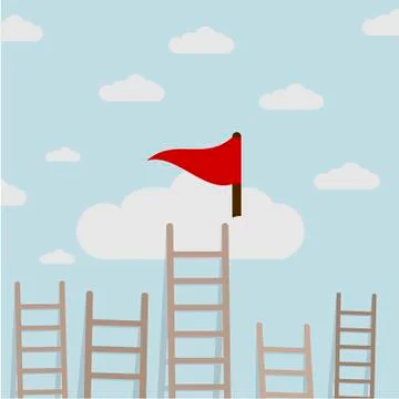 Ladder Clouds Flag Stock-Illustration