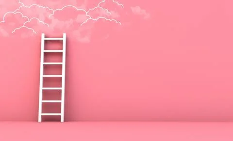 Ladder to the clouds Stock Illustration