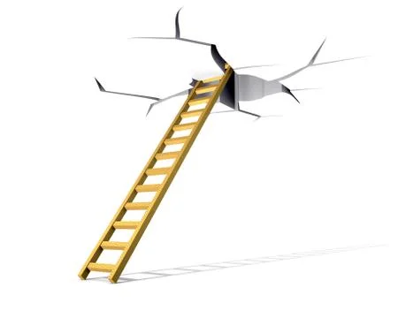 Ladder in a crack Stock Illustration