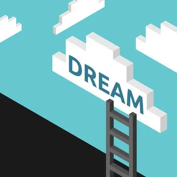 Ladder to dream concept Stock Illustration