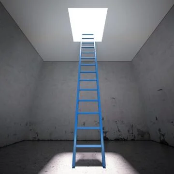 Ladder to the exit the dark Stock Illustration