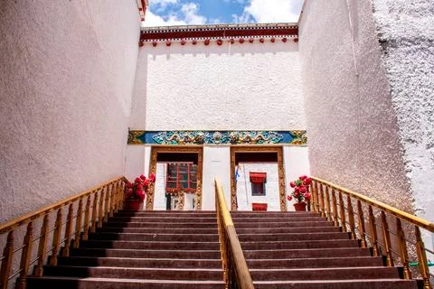 Ladder to Hemis Monastery Stock Photos