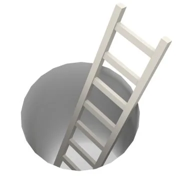 Ladder from hole Stock Illustration
