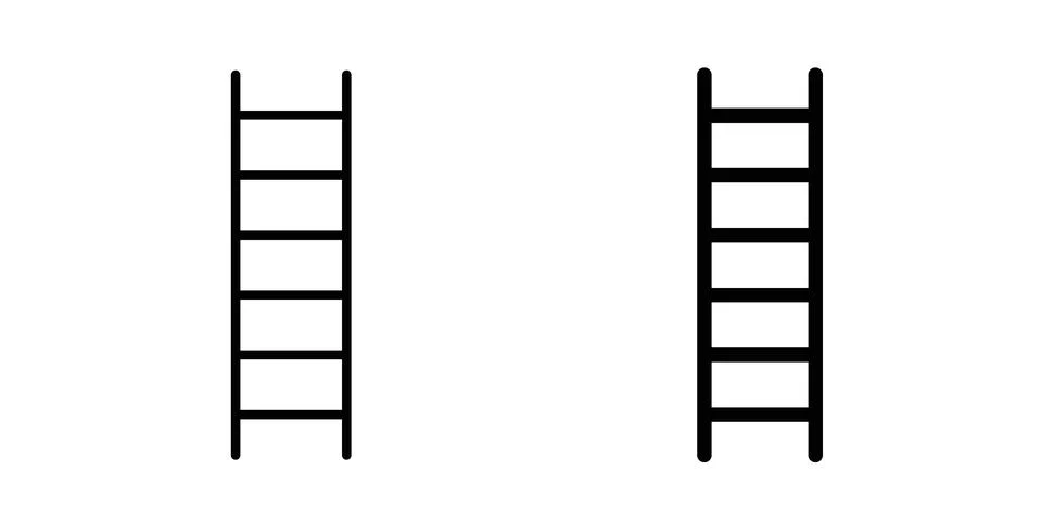 Ladder icon black vector isolated on white Illustrazione stock