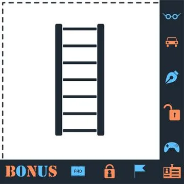 Ladder icon flat Stock Illustration