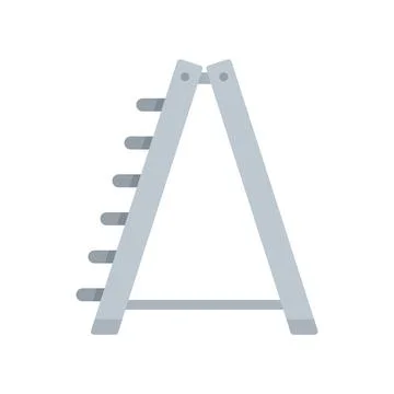 Up ladder icon flat vector. Step construction Stock Illustration