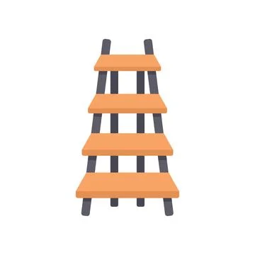 Ladder icon flat vector. Wood construction Illustrazione stock