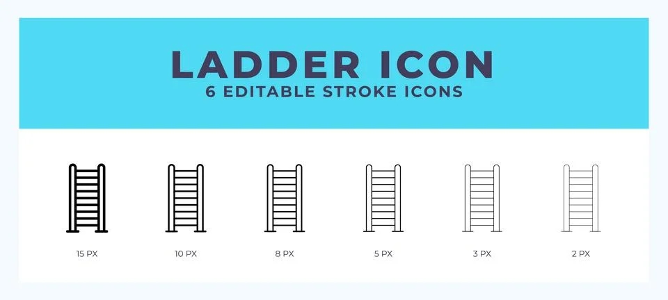Ladder icon illustration vector with editable stroke. Illustrazione stock