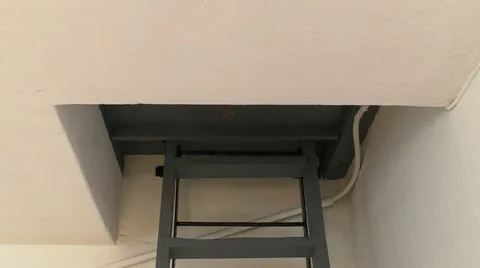 Ladder inside military observation post Stock Footage 2075142