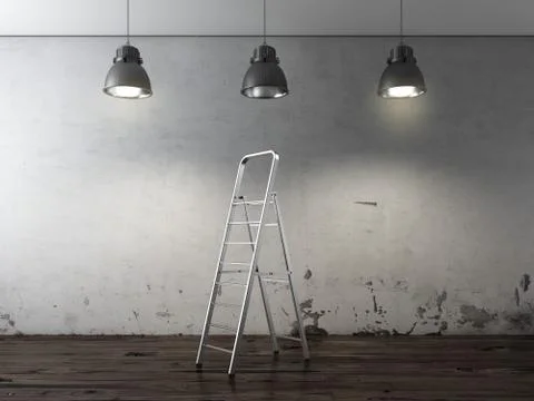 Ladder in interior Illustration