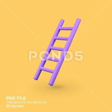 Ladder isolated 3d render icon illustration PSD Template