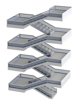 Ladder isolated on white. 3d rendering Stock Illustration