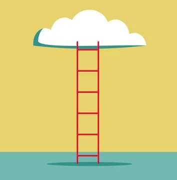 Ladder leading to cloud Stock Illustration