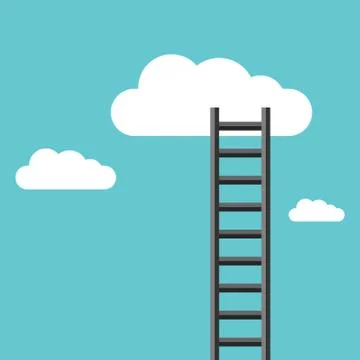 Ladder leading to cloud Stock Illustration