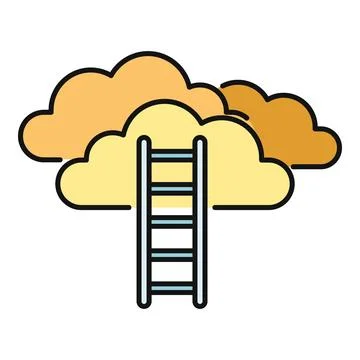 Ladder leading up to clouds for success Stock Illustration