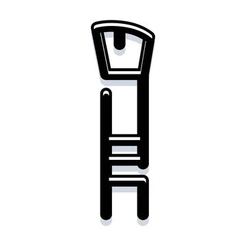 Ladder leading to a scale for progress and measurement Illustrazione stock