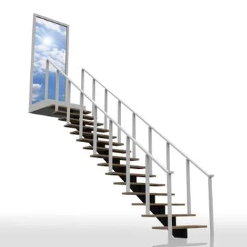 Ladder leading up to the sky Stock Illustration