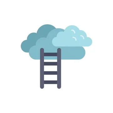 Ladder leading to success in cloud computing technology イラスト素材