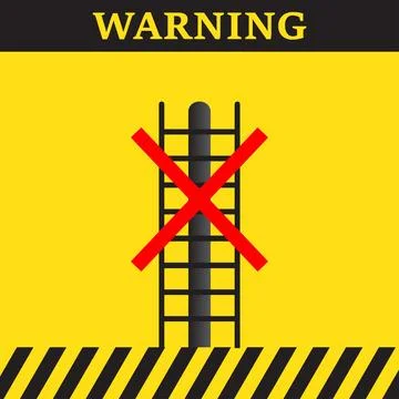 Ladder with on an object like a pipe or conduit Stock Illustration