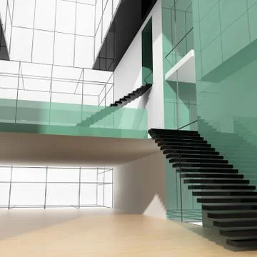 Ladder at office Stock Illustration