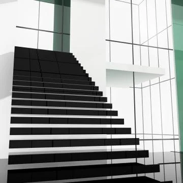 Ladder at office Stock Illustration
