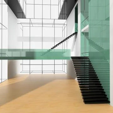 Ladder at office Stock Illustration
