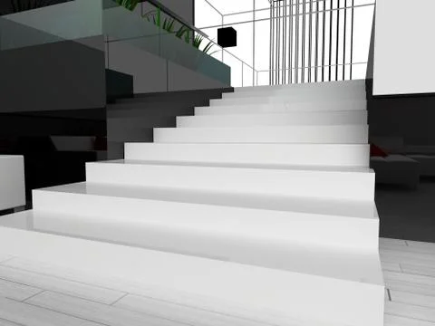 Ladder at office Stock Illustration