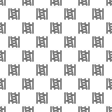 Ladder outline seamless pattern black white background Stock Illustration